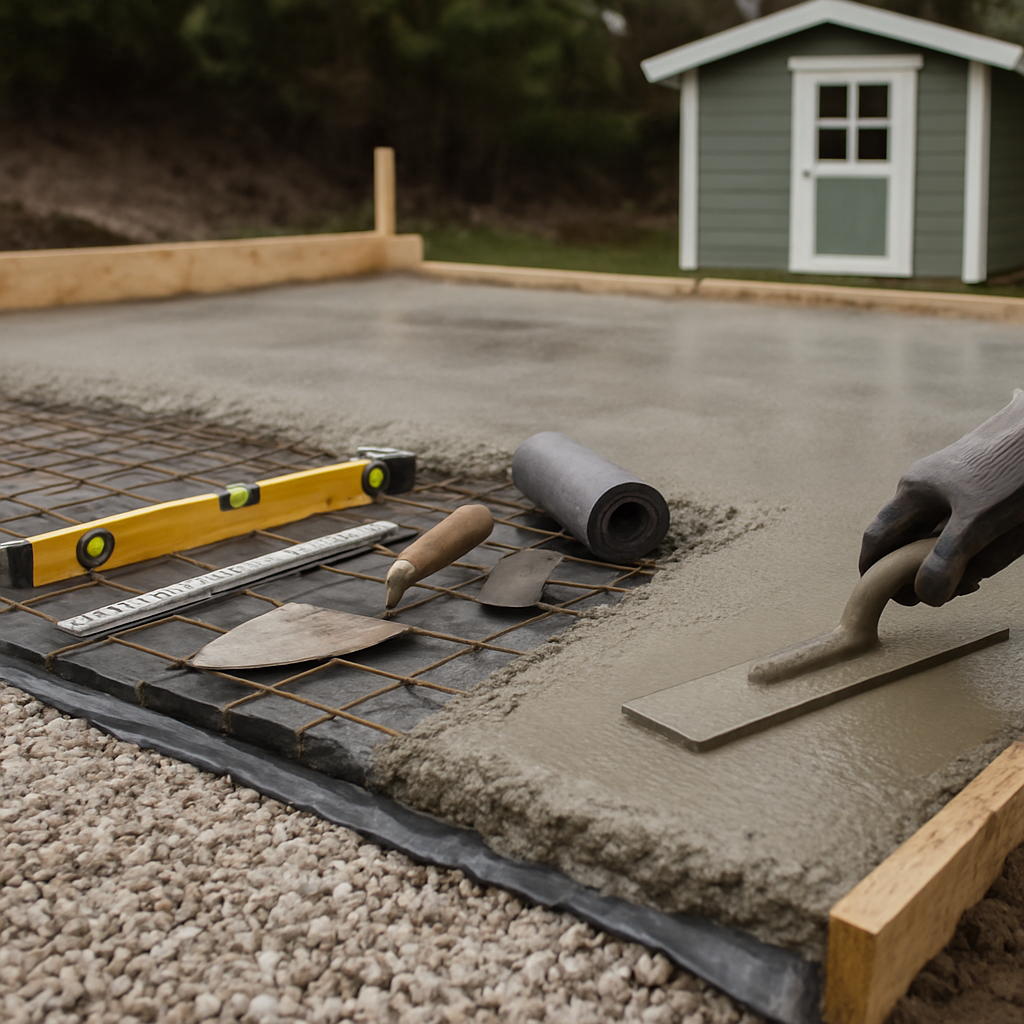Fundament und Bodenplatte Gartenhaus: Green & White Outdoors